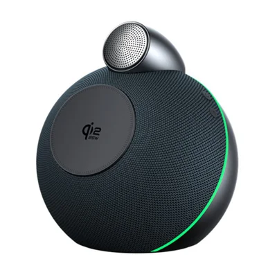 X16 Qi2.2 25W Fast Charging Stand for Phone/Earbuds/Watch Bluetooth-compatible Speaker with Ambient Light - Black