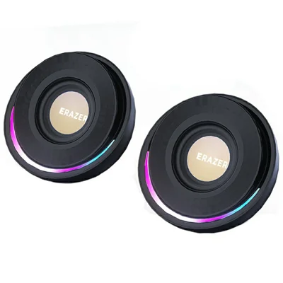 ERAZER A500 1 Pair Desktop 2.0 PC Speakers RGB Bluetooth-compatible USB Wired Computer 10W Audio Speakers (Invested By Lenovo) - Black