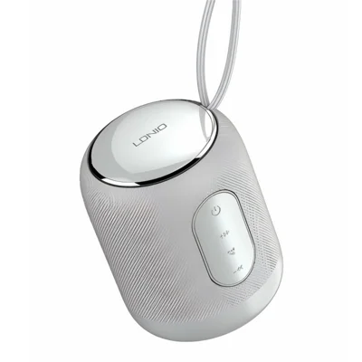 LDNIO BTS12 Kabelloser Bluetooth-kompatibler Lautsprecher TWS-Stereo-Verbindung SD-Karte AUX Kabelgebundener Lautsprecher für Desktop und Outdoor – Weiß