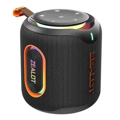 ZEALOT M1 30W Enceinte Portable Bluetooth 5.4 Étanche IPX6 avec Lumière RGB 6000mAh pour l'Extérieur - Noir