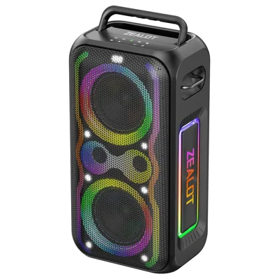 ZEALOT PT21 Enceinte Bluetooth 200W avec lumières RGB 48000mAh, enceinte de fête pour KTV danse - Noir