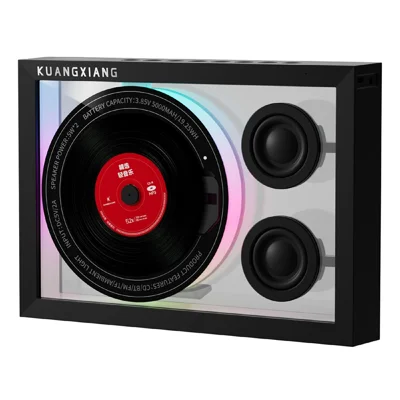 K18 CD Player Bluetooth-compatible 5.3 Speaker RGB Light Wall Mount Desktop Music Player - Black