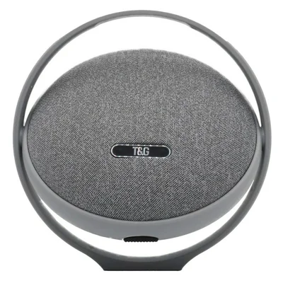 T&G TG495 Bluetooth 5.4, enceinte de bureau avec caisson de basses, radio FM - Gris Blanc