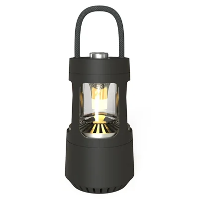 Altavoz QD08 con Linterna de Camping, Compatible con Bluetooth, Impermeable IPX5, Atenuación Continua - Negro