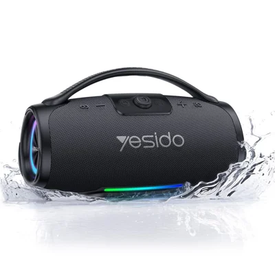 YESIDO YSW49 100W Bluetooth-compatible Speaker TWS Pairing 12 RGB Light Modes Wireless Loudspeaker for Outdoor - Black