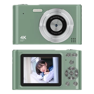 Cámara Retro H15 CCD con Zoom Digital 16X, Cámara Digital para Grabación de Vídeo HD 1080P con Pantalla IPS de 2,4 pulgadas - Verde