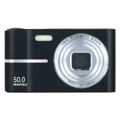 M03 2.4 Inch Digital Camera Retro CCD Camera Mini HD Video Recorder with 32G TF Card + Card Reader - Black