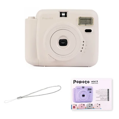 POPOTO Mini Instant Print Camera Manual Exposure Fixed Focus Retro Digital Camera (Without Photo Paper) - White