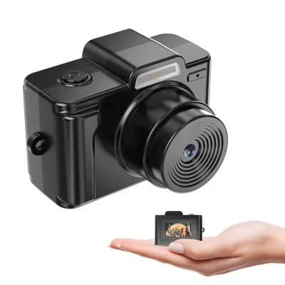 E9 Mini Digital Camera 0.96 inch Display 1080P Video Recorder with 32GB Memory Card and Card Reader - Black