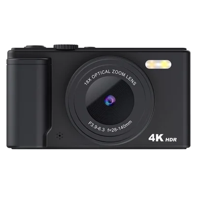 H01 2.8 Inch Flip Screen Digital Camera 18X Zoom HD Video Recording CCD Camera with 32G Memory Card + Card Reader - Black