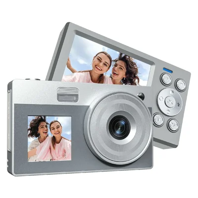 X20 2.8 Inch Front + 1.4 Inch Rear Screen HD Video Recording CCD Portable Digital Camera, with 32GB Card + Card Reader - Grey