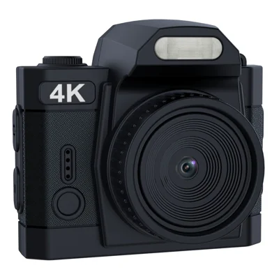 HJD-01 Mini Digital Camera Travel 4K 64MP Pocket Camcorder with 32G TF Card + Card Reader - Black