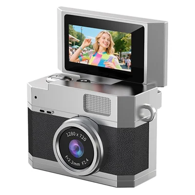 Câmera Digital Miniatura LK-026 0.96 Polegadas Tela Flip Tamanho Retrô Thumb HD Gravação de Vídeo CCD - Preto