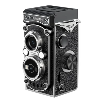 LK-019 1,54 tum Retro TLR Digital Kamera HD Foto Videoinspelning 48MP 1080P Manuell Fokus för Fotografering - Svart