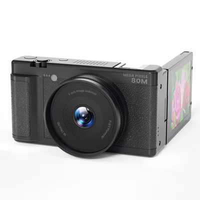 FC003W 2.8 Inch IPS Screen Digital Camera 270-Degree Flip Camera 5K HD Video Recording WiFi Version - Black