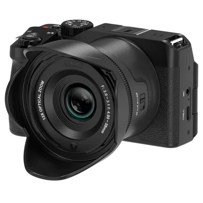 Cámara digital ORDRO G650 con zoom óptico 12X, pantalla abatible de 2,8 pulgadas, grabadora de vídeo 5K, luz de relleno LED integrada
