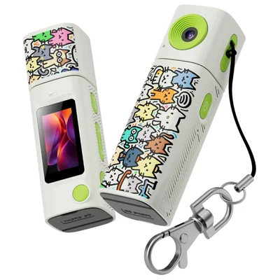 G10 Mini Camera 0.96 Inch TFT LCD Screen 2K HD Video Recorder with 230 Degree Rotatable Lens Portable Keychain Camera - White