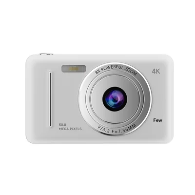 A1 50MP 8X Zoom Dual Lens Digital Camera 2.4 Inch IPS Screen 4K Video Recording Portable Retro CCD - White