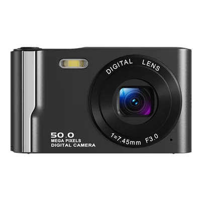 M13 Digital Camera for Students 2.8 Inch LCD Screen 4K Video Recording Retro CCD Card Camera - Black