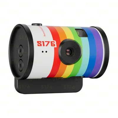 S176 Mini Thumb Camera 1.47 Inch IPS Screen 1080P HD Video Recording Portable Film Keychain Camera with 32GB Card & Card Reader - White