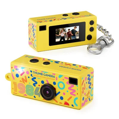 G65 0,96 tommer LCD mini tommelfingerkamera 1080P HD-videooptagelse 21 filtre bærbar digitalkamera til fotografering - Gul