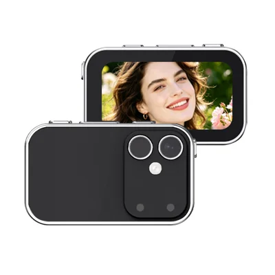 D03S Single Lens Mini Camera 2K Video Auto Focus Magnetic Thumb Camera 120 Degree Wide Angle for Sports Recording - Black