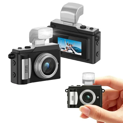 DC21 Mini Digital Camera 0.96 inch HD Screen 1080P / 30FPS Audio Recording with Flash - Black