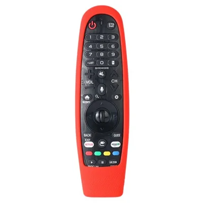 Silicone Case for LG MR650 MR600 Remote Control Anti-Slip Cover with Strap - Red
