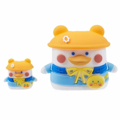 1 Set Cartoon Hat Duck Protective Case Silicone Adapter Charger Cable Protector Cover for iPhone 18W / 20W Charger - Orange