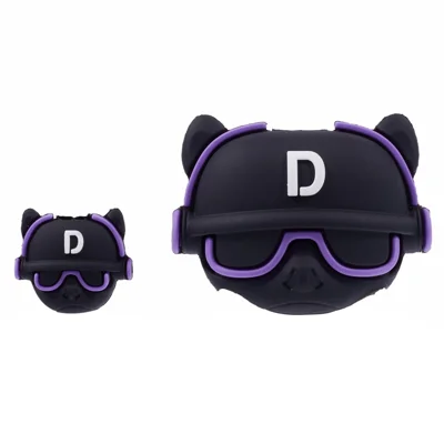 1 Set Cartoon Music Dog Protective Case Silicone Adapter Charger Cable Protector Cover for iPhone 18W / 20W Charger - Purple