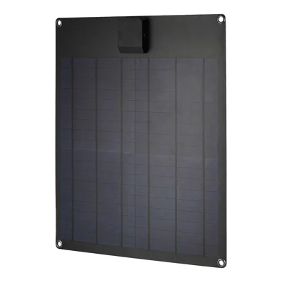 GKP415 18W 5V Laddare med polykristallint kiselsolpanel Dubbla USB-uttag med regulator för telefon utomhus - Svart