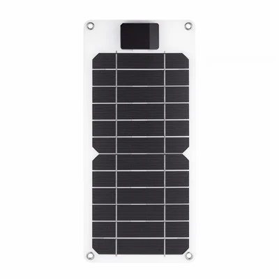 GKM215 6W 5V Monocrystalline Solar Panel Charger USB Port Portable for Cell Phone Camping Hiking Travel - Black
