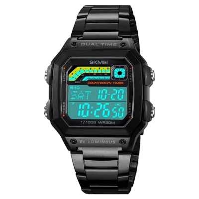 SKMEI 2307 Square Digital Watch Luminous Outdoor Sports Electronic Watch - Black