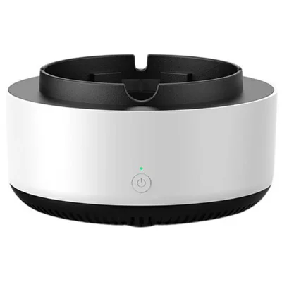 AS-08 Home Office Smoke Removal Air Purification Ashtray Electric Air Purifier Ashtray, Battery Powered - White