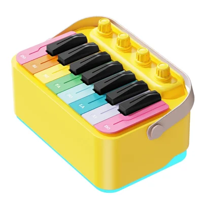 Multifunction Bluetooth-compatible Speaker Piano Toy RGB Light Music Piano Calendar Birthday Gift - Yellow