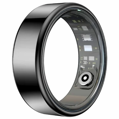 R99 Magnetic Charging Smart Ring with Heart Rate, Blood Oxygen, Sleep Monitoring - Black / 17.4mm / 7#
