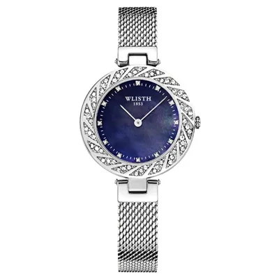 WLISTH 6198 Rhinestone Decor Stylish Round Women Quartz Watch - Silver