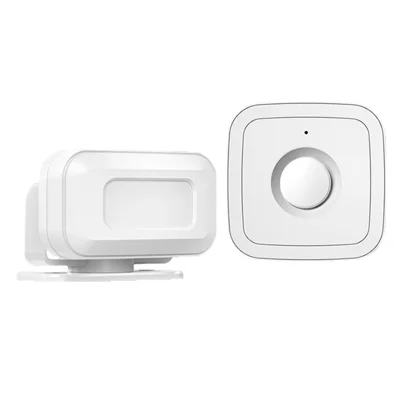M12 52 Musics Wireless Sensor Welcome Doorbell Shop Entry Detector Alarm with 1 Transmitter + 1 Receiver - US Plug / White
