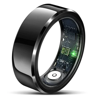 R6 Smart Ring met slaapvolgfunctie, hartslag- en zuurstofniveaubewaking, waterdicht, Bluetooth-compatibel vingerring - Zwart / Maat 8