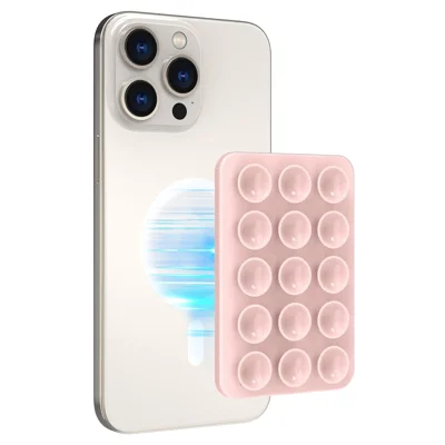 AHASTYLE PT-CY202 Magnetisk Silikone Kop Telefonholder Kompatibel med MagSafe Multifunktions Telefonholder - Pink