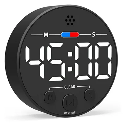 GL320 LLR109 Magnetic LED Timer Digital Display Countdown Clock for Kitchen Baking Timing Tool - White