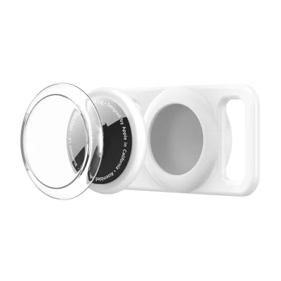 CPS10 For AirTag Protective Case Pet Cat Dog Collar Tracker Holder Silicone Cover - White