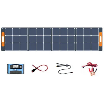 EYONGPV EYF200-18SP4 Solcellepanel 200 W Foldable Outdoor Power Charger til camping i campingvogn, rejser og nødbrug - Sort