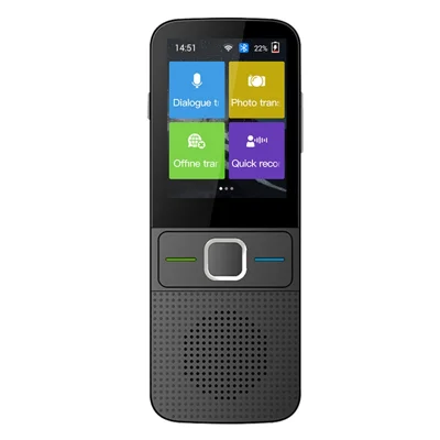 T10 2.4 Inch Smart Voice Translator Multi Language WiFi Photo Translation Device, 1+8GB Storage - Black