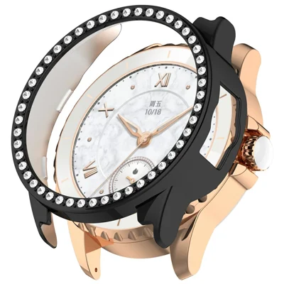 For Honor Choice ROSSINI 2e Case Cover Hollow Out Watch Protector with Single Row Rhinestone - Black