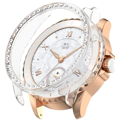 For Honor Choice ROSSINI 2e Case Cover Hollow Out Watch Protector with Single Row Rhinestone - Transparent