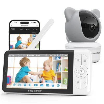 BABY6TY Tuya 5 Inch Baby Monitor Two-Way Audio 1080P Wifi Camera Video Infant Monitoring Device - US Plug