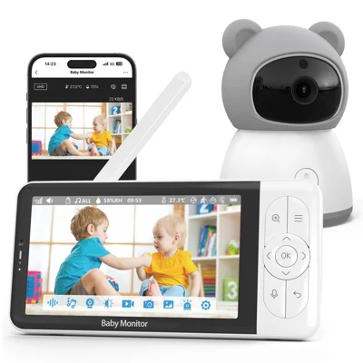 BABY6TYQ 5 Inch Baby Monitor Night Vision Tuya App Infant Two Way Audio 1080P Video WiFi Camera - US Plug