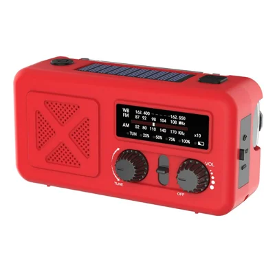 YX218 Outdoor SOS Solar Hand Crank Radio with 5000mAh Power Bank AM / FM / WB Emergency Weather Alert, US Version
