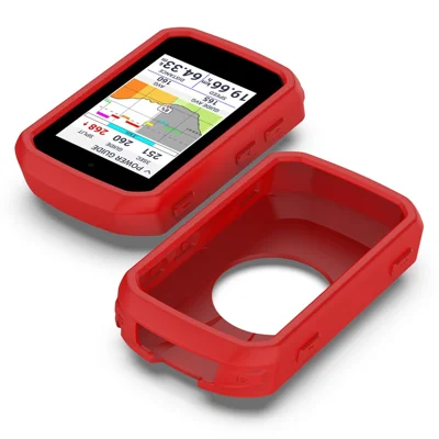 Silikonhölse för Garmin Edge 850 / 550 cykeldator, stötsäker, repbeständig skyddshölse - Röd